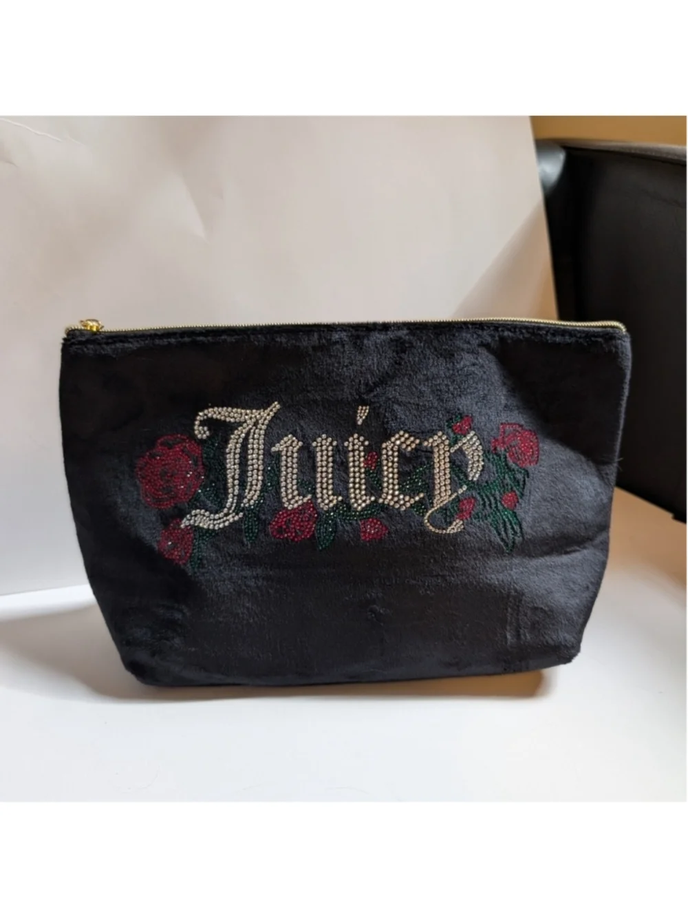 Juicy Couture Black Velvet Clutch Like New Condition